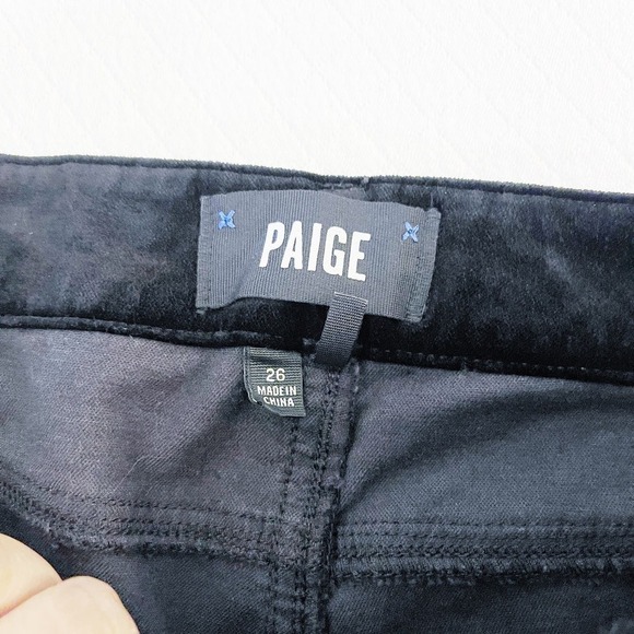 Paige Verdugo Ankle Black Faux Suede Skinny Jeans SZ26 Mint - Picture 7 of 10